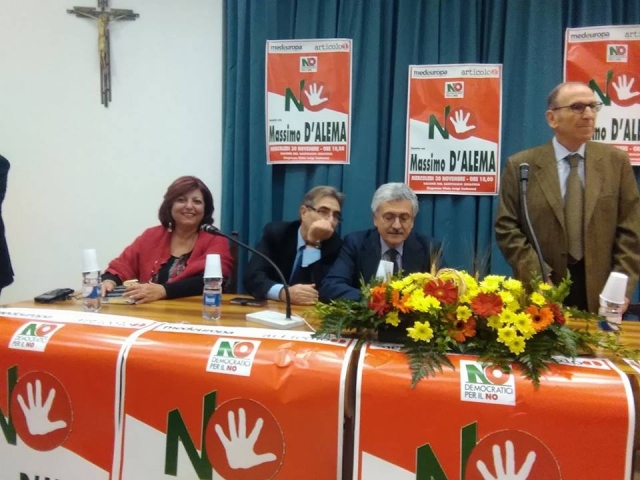 Siracusa, Massimo D'Alema in città per il 'NO' al Referendum