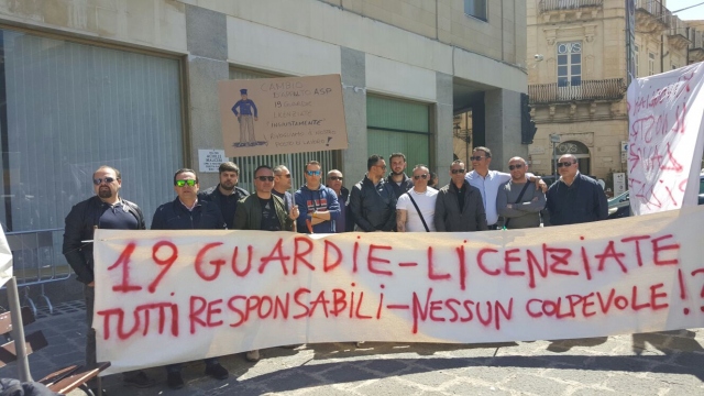 Siracusa, guardie giurate Asp: in protesta alla Prefettura
