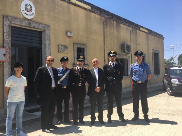 Noto, mons, Staglianò alla Stazione Carabinieri di Testa dell'Acqua