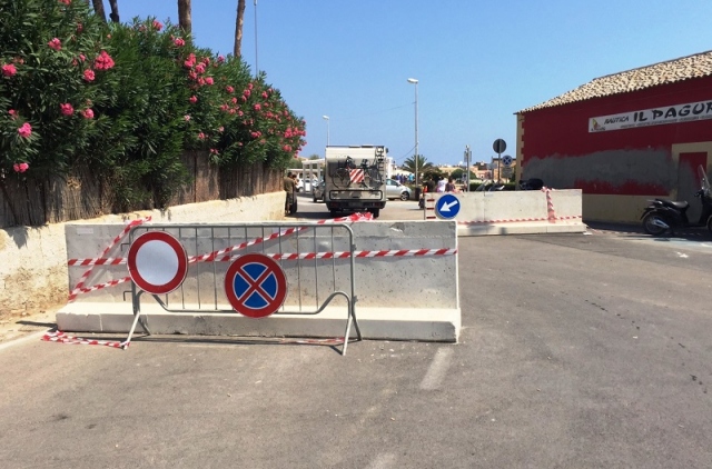 Marzamemi, barriere stradali a delimitare la ztl per la sicurezza