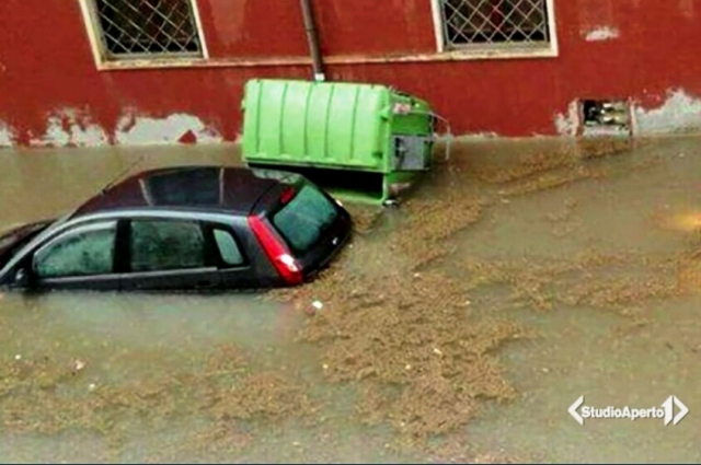 Siracusa allagata arriva a Studio Aperto. IL VIDEO