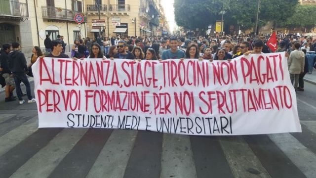 Protesta studenti scuole-ateneo Palermo