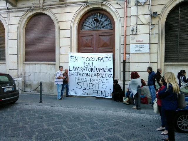 Siracusa, ex Provincia: decisa l'occupazione a oltranza degli uffici