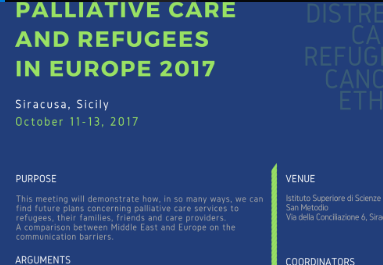 Siracusa, “Palliative care and refugees in Europe 2017”