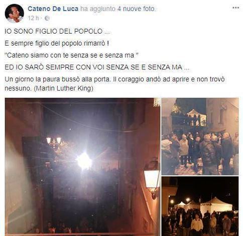 Messina, Cateno De Luca parla su Facebook dai domiciliari