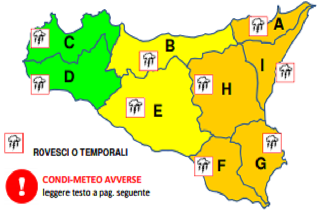 Siracusa, avviso di allerta meteo arancione per domani