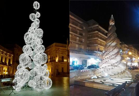 Siracusa, M5S: "Sperpero di denaro pubblico per i due alberi di Natale"