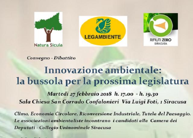 Siracusa, convegno su "Innovazione ambientale"