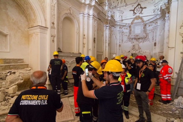 Noto, esercitazione regionale di protezione civile su recupero beni culturali