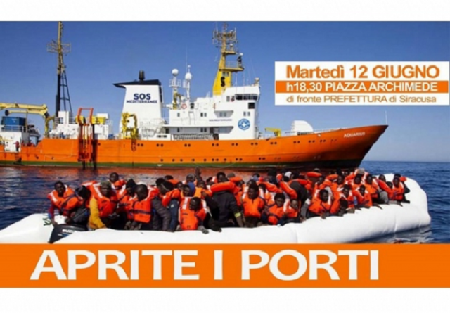 Siracusa in piazza, #restiamoumani #apriteiporti