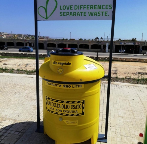 Siracusa, progetto Urban Waste: arriva il nono raccoglitore di oli vegetali esausti