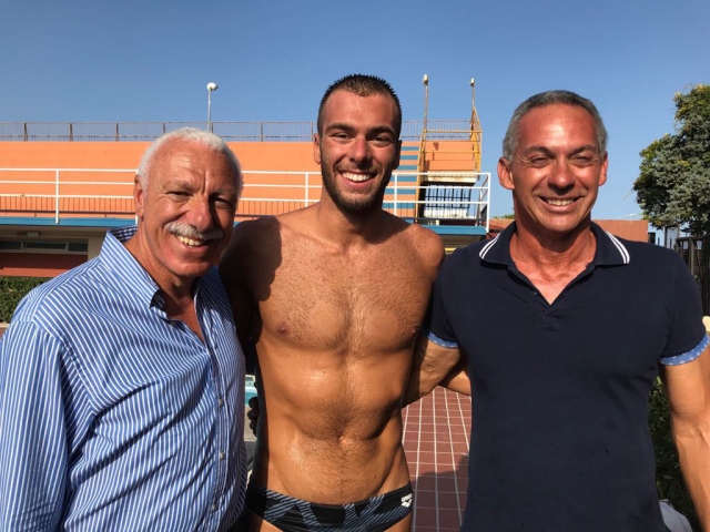 Gregorio Paltrinieri alla Paolo Caldarella, allenamento con gli atleti dell'Ortigia