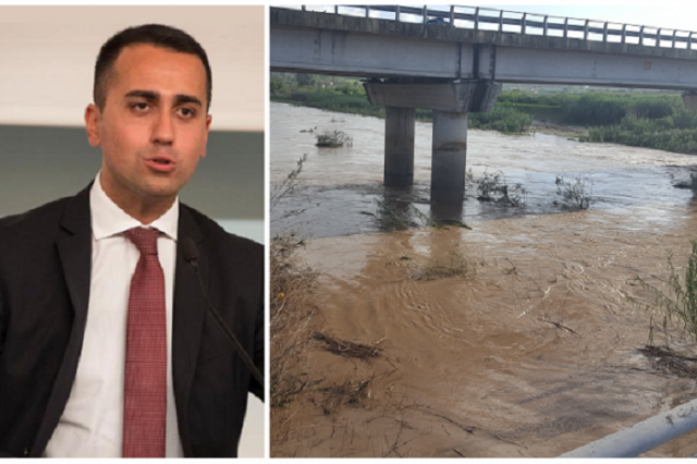 Il ministro Luigi Di Maio sabato pomeriggio nei Comuni del Siracusano danneggiati dall'alluvione