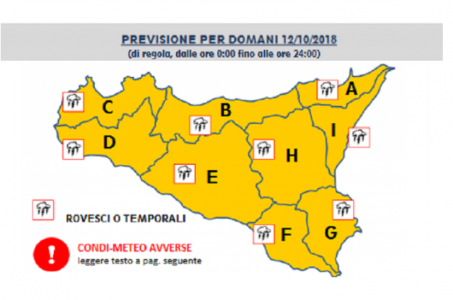 Siracusa, maltempo: diramato avviso di allerta arancione