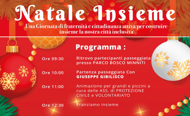 Siracusa, domenica "Natale insieme" al Parco Robinson