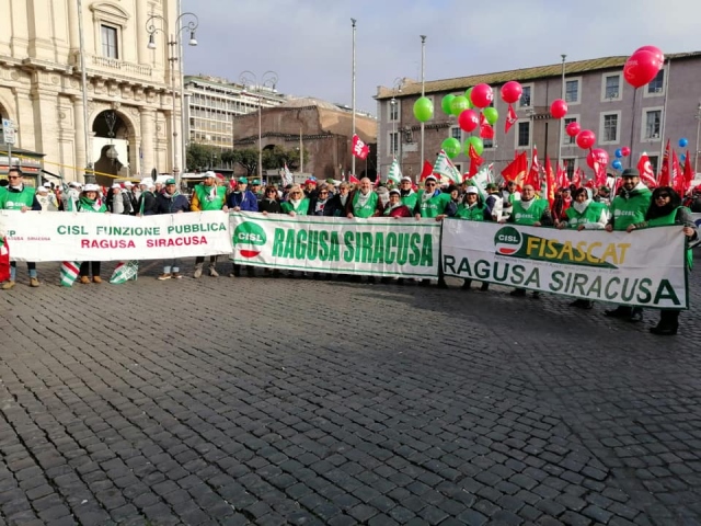 Manifestazione sindacati a Roma, presente Ust Cisl Ragusa Siracusa