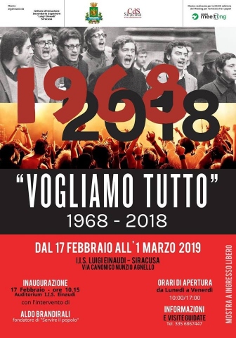 Siracusa, "Vogliamo tutto - 1968-2018": la mostra all'istituto Einaudi