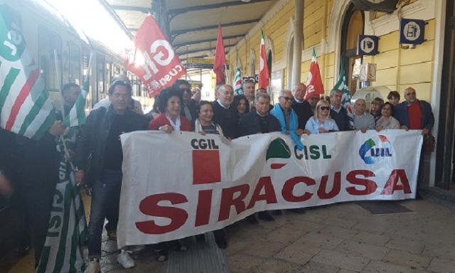 Siracusa, Cgil, Cisl e Uil in viaggio per il rilancio del trasporto ferroviario