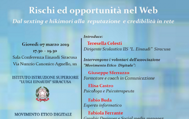 Siracusa, Caffè digitale: "Rischi ed opportunità nel Web"