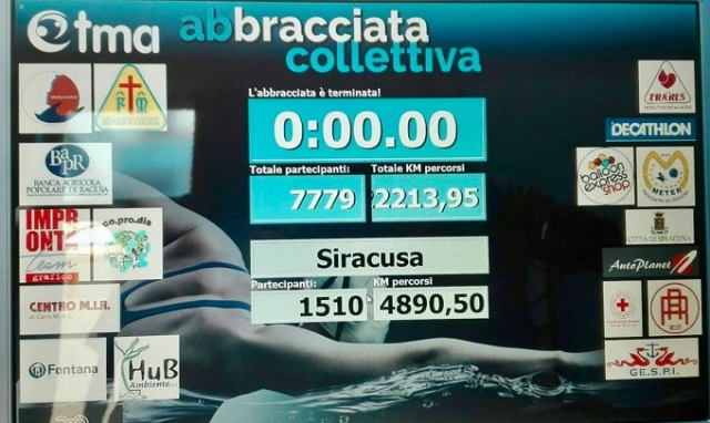 Siracusa prima nell'Abbracciata collettiva 2019