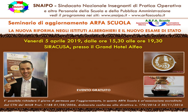 Siracusa, venerdì un seminario di aggiornamento Arfa Scuola