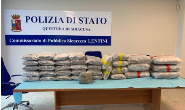 Lentini, operazione antidroga in contrada Fortezza-Agnone: sequestrati 100 chili di marijuana