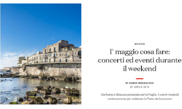 Vogue Italia seleziona Siracusa tra gli eventi dell'1 maggio