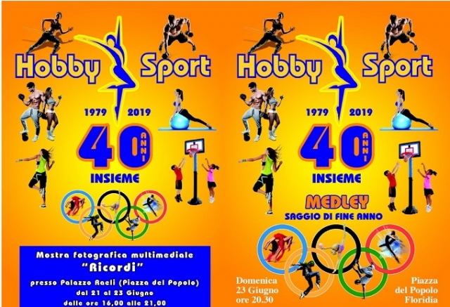 Floridia, A.S.D.G. Hobby Sport compie 40 anni: due giorni di festeggiamenti in Piazza del Popolo