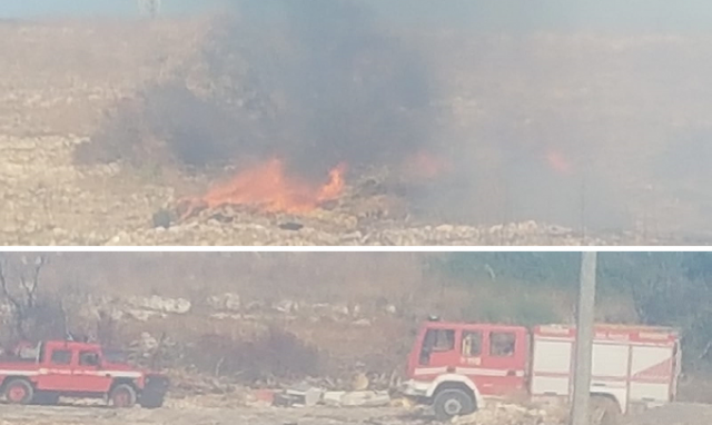 Siracusa, fiamme alte di fronte via Santi Amato: in azione i vigili del fuoco
