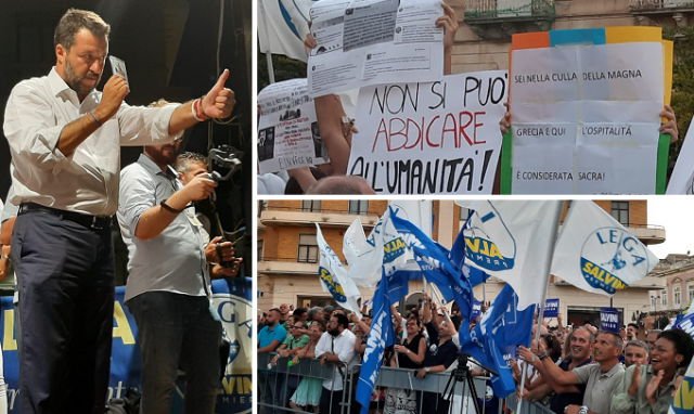 Matteo Salvini a Siracusa, momenti di tensione al Tempio di Apollo: urla e fischi contro il vicepremier.  VIDEOINTERVISTA