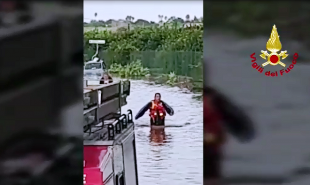 Nubifragio a Siracusa, allagamenti in Contrada rinaura-laganelli. VIDEO