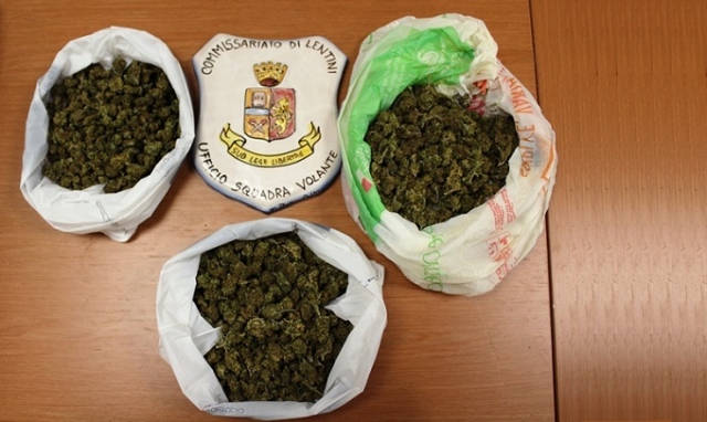 Lentini, controlli antidroga: 199 grammi di marijuana nel contatore dell'acqua