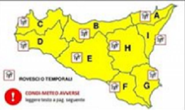 Siracusa, allerta meteo da rossa ad arancione e per domani a gialla