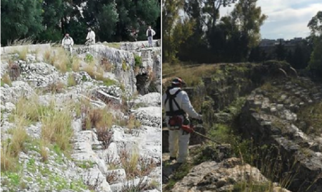 Siracusa, avviati interventi di pulizia all'anfiteatro romano: via le erbacce entro Natale