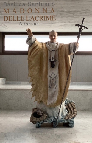 Siracusa, donata al Santuario una statua che ritrae San Giovanni Paolo II