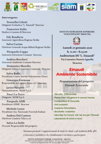 Siracusa, l'Istituto Einaudi punta su rifiuti, riciclo, sostenibilità e rispetto dell'ambiente