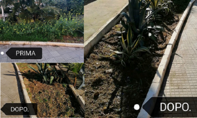 Siracusa, volontari del Pci ripuliscono la piazzetta di via Dell'Olimpiade