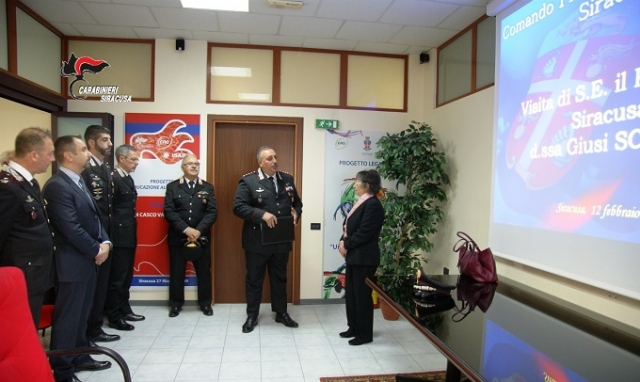 Siracusa, il Prefetto in visita al Comando Provinciale dei Carabinieri