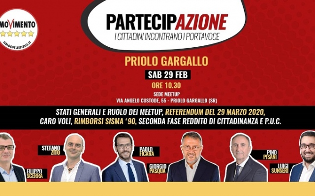 Priolo Gargallo, domani assemblea pubblica nella sede del MeetUp