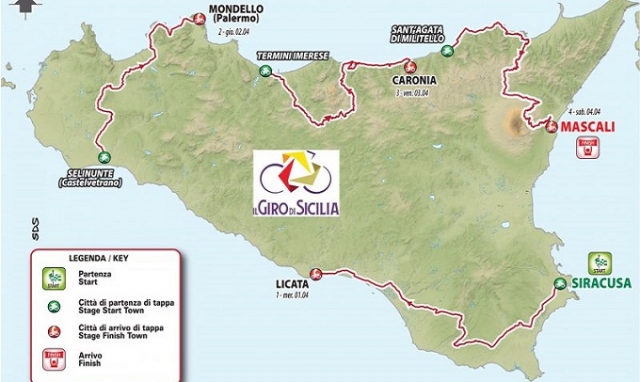 Giro di Sicilia, nella prima tappa partenza da Siracusa e passaggio da Avola