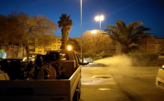 Siracusa, sanificate le zone Tiche, Epipoli, Pizzuta e Villaggio Miano