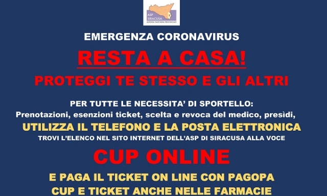 Siracusa, l'Asp attiva posta elettronica e telefono per i servizi di sportello