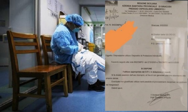 Casi di Coronavirus all'Umberto I, la circolare Asp che vieta l'utilizzo delle protezioni: da oggi tamponi per personale sanitario