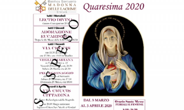 Siracusa, al Santuario messe in diretta streaming