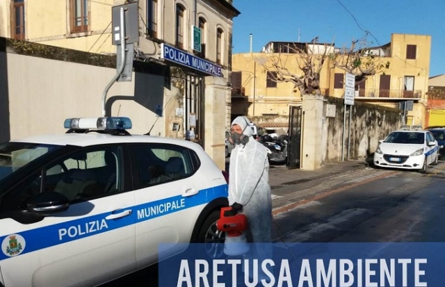 Canicattini Bagni, sanificati i mezzi della Polizia Municipale, dei Carabinieri e della Protezione Civile