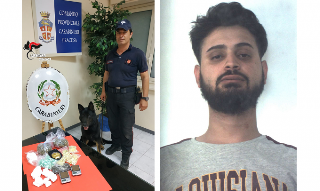 Siracusa, in casa cocaina, marijuana e hashish per 350 grammi: arrestato