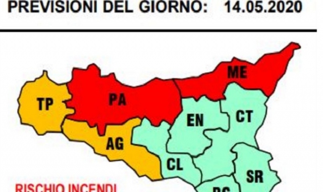 Alto rischio incendi e ondate di calore nel Palermitano e nel Messinese