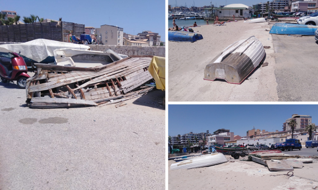 Siracusa, spiaggetta dello Sbarcadero trascurata: bagnanti tra pezzi di vetro e legno e relitti di barche