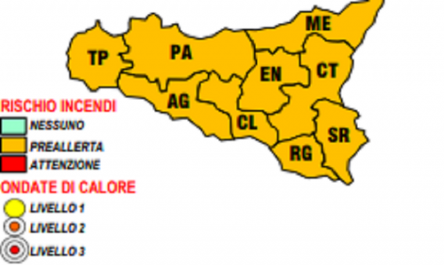 Preallerta in tutta la Sicilia per incendi e ondate di calore