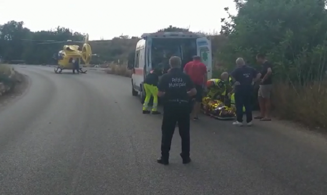 Siracusa, incidente tra contrada Spinagallo e Cavadonna: un ciclista in elisoccorso a Catania